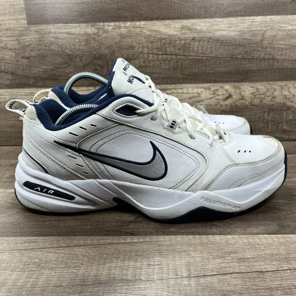 Nike Air Monarch White Blue Mens US Size 12 EUR 46 415445-102 Sneakers